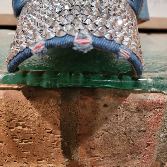 'BOSS' Sparkle Bling ✨️ Distressed Denim Hat - Picture 4 of 8